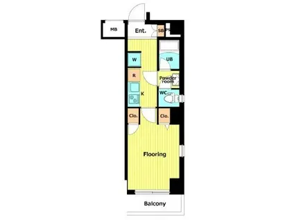 ヴァレッシア横浜サウスシティ(1K/1階)の間取り写真