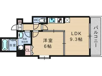 アーデンタワー立売堀(1LDK/3階)の間取り写真