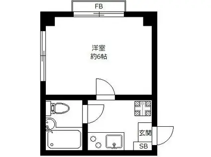グリスゴット(1K/2階)の間取り写真