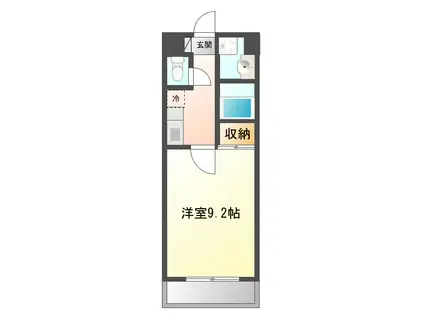 ヴィラクレールTAKAMATSU(1K/2階)の間取り写真