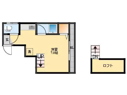 パークレジデンス本尾(ワンルーム/2階)の間取り写真