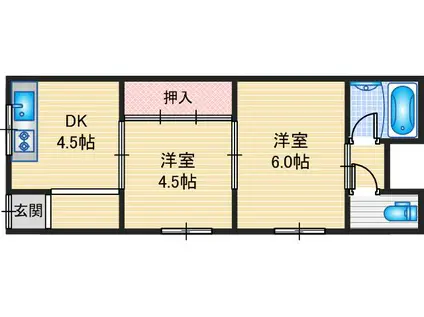 さくらコーポ(2DK/2階)の間取り写真
