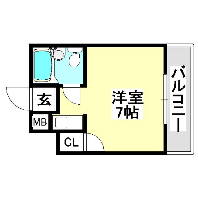 ハイツトレイン(ワンルーム/4階)の間取り写真