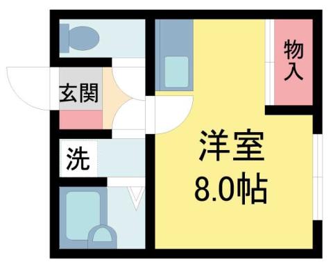 サンハイツ香枦園(1K/1階)の間取り写真