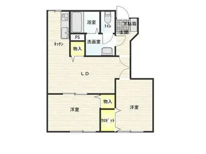 メゾンエスポワール(2LDK/1階)の間取り写真