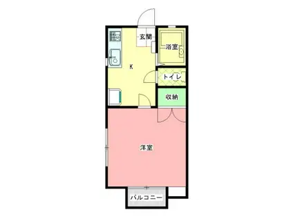 栄興ハイツB棟(1K/1階)の間取り写真