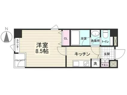 つくばエクスプレス 六町駅 徒歩3分 6階建 築15年(1K/3階)の間取り写真