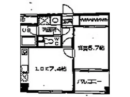 ドムス東栄(1DK/3階)の間取り写真