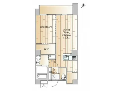 田園調布レジデンス(1LDK/2階)の間取り写真