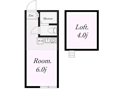 川崎エスパーニャ(ワンルーム/2階)の間取り写真
