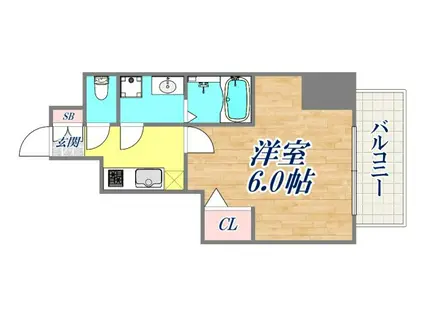 セオリー神戸ウエストゲート(1K/15階)の間取り写真