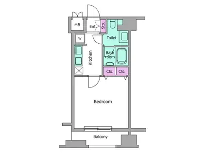 ピアネッタ汐留(1K/9階)の間取り写真