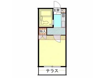 ハイツしま(1K/2階)の間取り写真