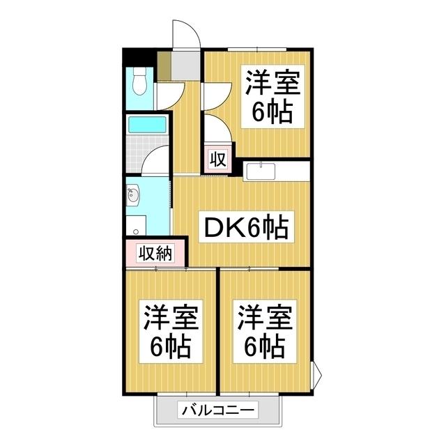 SURPLUS THREEハイマート明金A(3DK/2階)の間取り写真