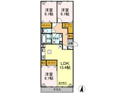 フレッチェ・ボスコI(3LDK/1階)の間取り写真