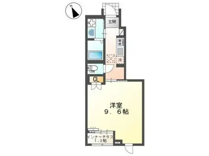 シルヴィオ(1K/1階)の間取り写真