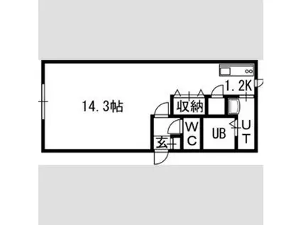 麻生アクアリオ(1K/2階)の間取り写真