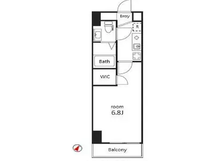 アクシーズタワー川口並木(1K/3階)の間取り写真