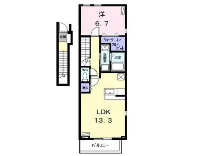 ファミリエール(1LDK/2階)の間取り写真
