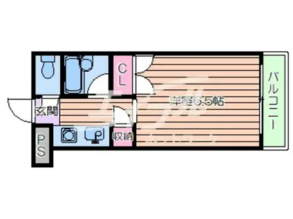 ギャレ豊津(1K/1階)の間取り写真