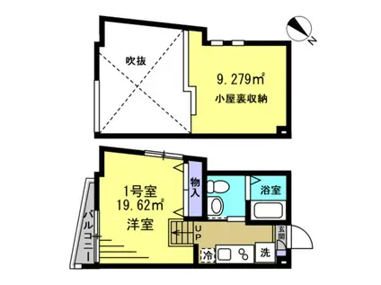 S新船橋(1K/1階)の間取り写真