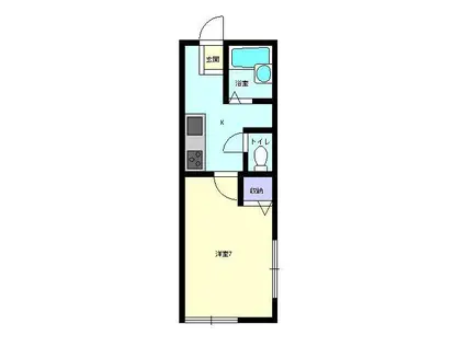 コンフォート松崎(1K/2階)の間取り写真