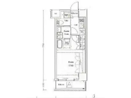 フュージョナル両国QUATTRO(1K/7階)の間取り写真