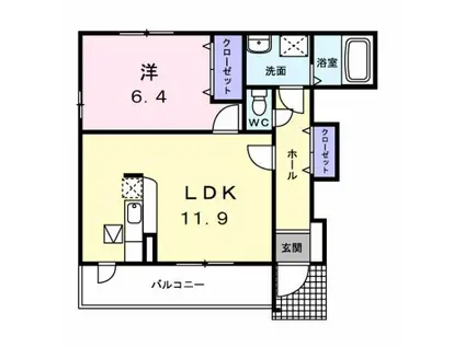メゾン オリンピア(1LDK/1階)の間取り写真