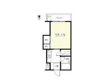 スカイハイツIII(1K/2階)の間取り写真
