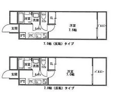 G・F二条城(1K/6階)の間取り写真
