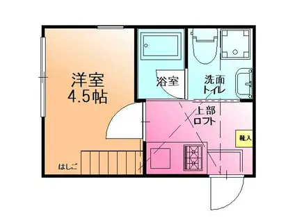 アザーレ・パッシオあざみ野(1K/2階)の間取り写真