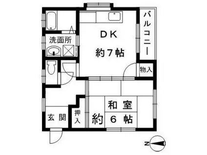 久野マンション(1DK/3階)の間取り写真
