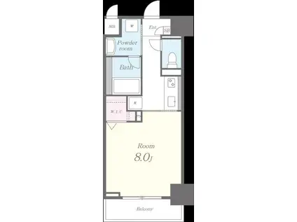 フェリーチェヴィータ(1K/3階)の間取り写真