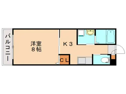 オークマンション立岩(1K/3階)の間取り写真