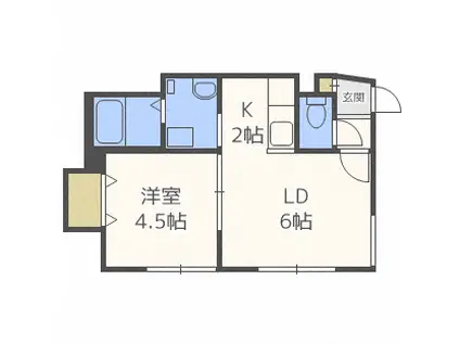 アンダンテ(1LDK/3階)の間取り写真