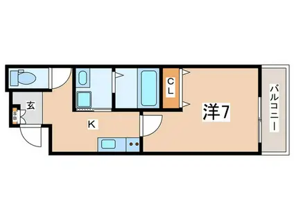 フジパレス尼崎立花II番館(1K/2階)の間取り写真