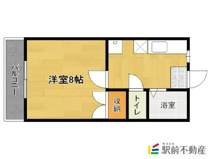 コメット五条II(1K/2階)の間取り写真