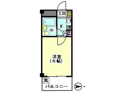 クレセールアズマ(1K/2階)の間取り写真