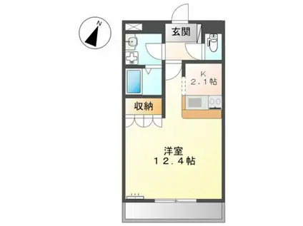 アンジュール平井(ワンルーム/1階)の間取り写真