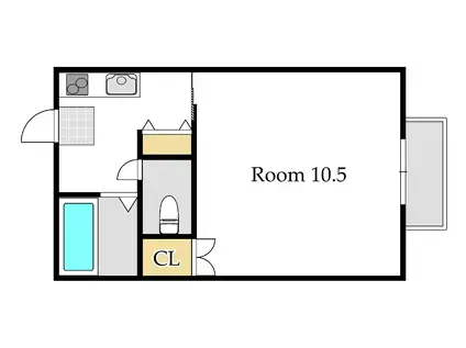 カーサエスポワール(1K/1階)の間取り写真