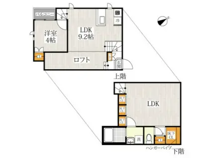 シービー柏カジン(1LDK/1階)の間取り写真