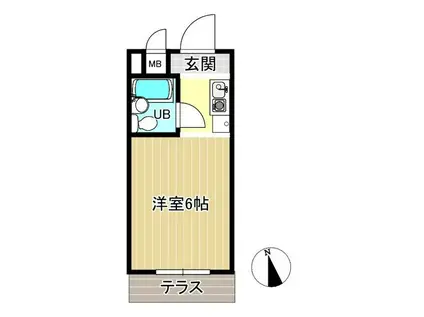 第2フクモトハイツ(1K/1階)の間取り写真