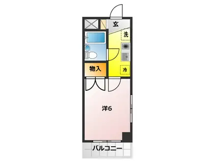 MTウエスト(1K/3階)の間取り写真