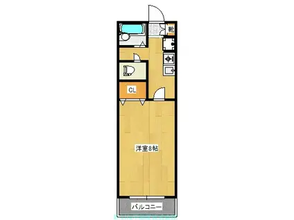 ムーンサット月出(1K/3階)の間取り写真