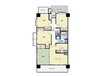 ダイアパレス太田第6(4DK/7階)の間取り写真