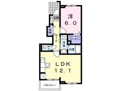 イリーデ・カーサ(1LDK/1階)の間取り写真