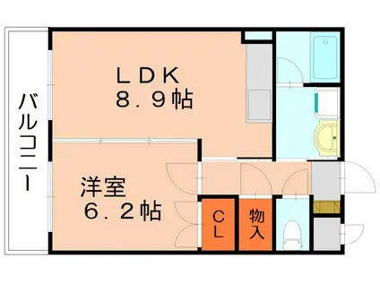 グランマコイ柚須(1LDK/1階)の間取り写真