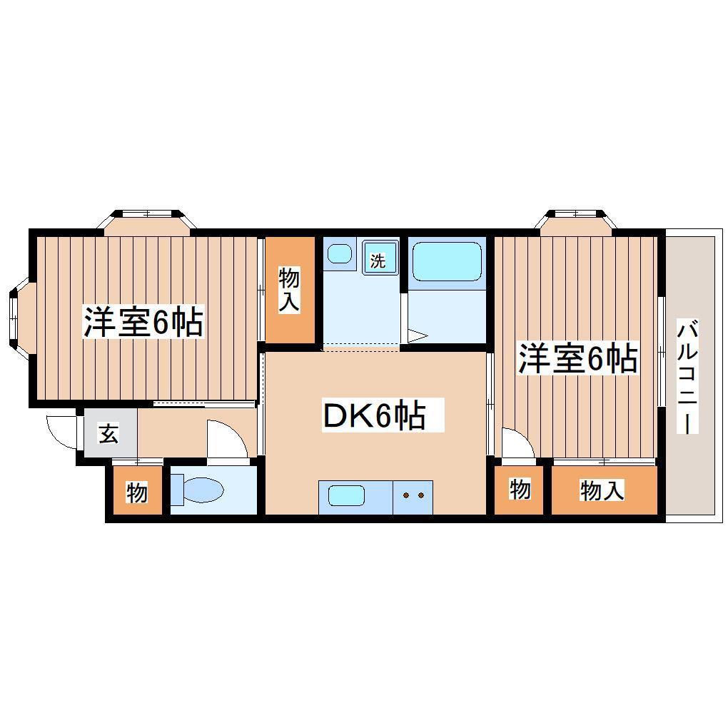 フェニックス福室(2DK/3階)の間取り写真