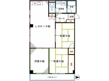 タカギビル8(3LDK/7階)の間取り写真