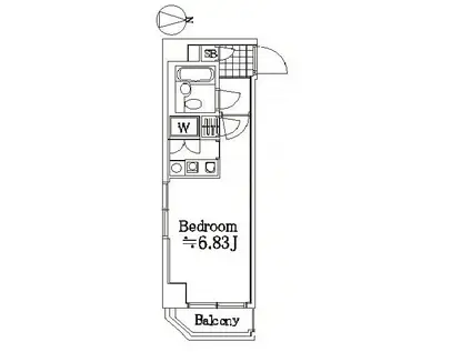 ワコーレ亀有II(1K/4階)の間取り写真